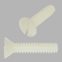 FMSF0101N #10-32 X 1" Flat Head, Slotted, Machine Screw, Fine, Nylon